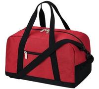Borsone compatto da viaggio, tasche multiple, nero, 35,5 x 25,4 x 20,3 cm, Rosso, Compatto