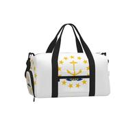 Borsone con bandiera del Rhode Island, con scomparto per scarpe, per sport, palestra, weekender, unisex, impermeabile, con tasca bagnata per scarpe sporche
