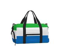 Borsone con bandiera della Sierra Leone con scomparto per scarpe, per sport, palestra, weekender, unisex, impermeabile, con tasca bagnata per scarpe sporche
