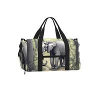 Borsone con elefante che cammina con scomparto per scarpe, per sport, palestra, weekender, per uomini e donne, impermeabile, con tasca bagnata per scarpe sporche