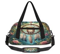 Borsone con gufo acchiappasogni per bambini ragazzi ragazze adolescenti farfalla rosa borsa sportiva da palestra per weekender, viaggi, ginnastica, danza, danza, Multicolore