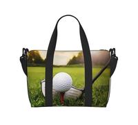 Borsone con motivo a palline da golf, può essere indossato a tracolla o a spalla, adatto per viaggi e campeggio.