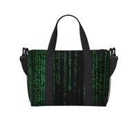 Borsone con motivo Hacker Era, può essere indossato a tracolla o a spalla, adatto per viaggi e campeggio.