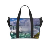 Borsone con motivo Niagara Falls, può essere indossato a tracolla o a spalla, adatto per viaggi e campeggio.