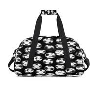 Borsone con motivo palloni da calcio per donne, uomini, bambini, ragazze, ragazzi, durante la notte, weekender, borsa da viaggio da 24 litri, per sport, palestra, pratica, Colore, 24 L, Organizer per