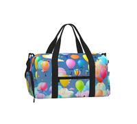 Borsone con palloncini colorati con scomparto per scarpe, sport, palestra, weekender, per uomini e donne, borsa da viaggio impermeabile con tasca bagnata per scarpe sporche