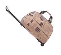 Borsone Con Rotelle Borsa da viaggio for donna e uomo su ruote for bagaglio a rotelle for trolley con tirante(Newspaper letters M)