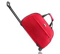 Borsone Con Rotelle Borsa da viaggio for donna e uomo su ruote for bagaglio a rotelle for trolley con tirante(Red M)