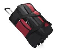 Borsone con Ruote Borsa da viaggio in tessuto Oxford con ruote multiple, grande capacità, espandibile, funzione asciugamano, borsa trasloco, valigia(Red)
