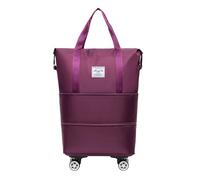 Borsone Con Ruote Borsa da viaggio universale espandibile e regolabile con ruote, borsone portatile for viaggi d'affari, borsa for la spesa di grande capacità Da Viaggio(Dark Purple)
