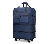 Borsone con ruote - Borsone da viaggio espandibile e resistente all'acqua | Ruote girevoli a 360° e scomparto tascabile bagnato | Bagaglio a mano for esigenze di viaggi notturni(Blue,21x 11.8 x 34.6in