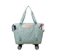 Borsone con ruote girevoli a 360° for viaggi brevi da donna, borsa da ospedale leggera impermeabile for il parto, bagaglio pieghevole extra large(Green)