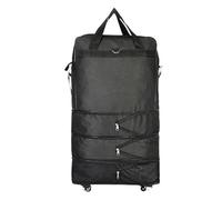 Borsone Con Ruote Valigia da viaggio portatile impermeabile con ruote, borsa trasporto aereo unisex, espandibile, pieghevole, in Oxford Per Viaggiare(Black)