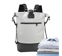 Borsone da 25 l, con chiusura superiore arrotolabile, resistente e impermeabile, zaino da escursionismo, da uomo, per escursionismo, campeggio, alpinismo, trekking, spiaggia, palestra, sport, grigio