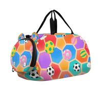 Borsone da calcio colorato con scomparto per scarpe, grande capacità, per sport, palestra, viaggi, nuoto, danza, balletto
