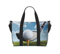 Borsone da golf da viaggio, leggero, in tessuto Oxford, da donna, ideale per palestra e uomo, Nero , Taglia unica