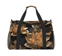 Borsone da palestra Boho Gold Lotus Flowers borsone per uomo donna borsa da notte con scomparto per scarpe borse da viaggio per allenamento, Boho Oro Fiori di Loto, Taglia unica, Borsone da viaggio