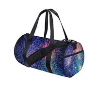 Borsone da palestra colorato con fuochi d'artificio, borsone da viaggio in tela, borsa da viaggio per il fine settimana, per uomo, donna, sport e pernottamento
