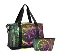 Borsone da palestra colorato misterioso con tarocchi astrologici da palestra e sport con tracolla regolabile per palestra impermeabile, Astrologia misteriosa colorata dei tarocchi, 1 size