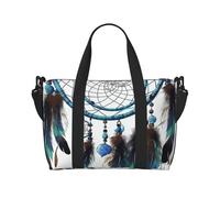 Borsone da palestra con animali selvatici con cervi selvatici per uomini e donne, borsa da viaggio per la notte con scomparto per scarpe borse da allenamento, Acchiappasogni nativo americano, Taglia