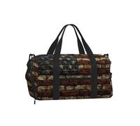 Borsone da palestra con bandiera degli Stati Uniti per uomini e donne, borsone da viaggio con bandiera americana mimetica con scomparto per scarpe, borsa da viaggio impermeabile per sport durante la