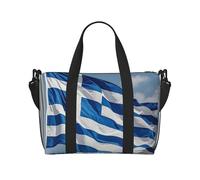Borsone da palestra con bandiera greca per uomo e donna, borsa da viaggio per la notte con scomparto per scarpe borse da allenamento, Bandiera greca, Taglia unica, Borsone da viaggio