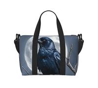 Borsone da palestra con bandiera greca per uomo e donna, borsa da viaggio per la notte con scomparto per scarpe borse da allenamento, Corvo notturno, Taglia unica, Borsone da viaggio