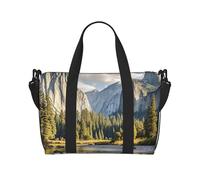 Borsone da palestra con bandiera greca per uomo e donna, borsa da viaggio per la notte con scomparto per scarpe borse da allenamento, Parco nazionale Yosemite, Taglia unica, Borsone da viaggio