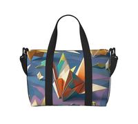 Borsone da palestra con bandiera greca per uomo e donna, borsa da viaggio per la notte con scomparto per scarpe borse da allenamento, Gru di carta origami, Taglia unica, Borsone da viaggio