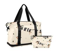 Borsone da palestra con bassotto in stile cartone animato, con cinghia regolabile, impermeabile, per yoga, Bassotto Carino Cartone Animato, 1 size