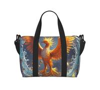 Borsone da palestra con cani Pitbull, borsone per uomo e donna, borsa da viaggio per la notte con scomparto per scarpe borse da allenamento, Fuoco E Acqua Fenice, Taglia unica, Borsone da viaggio