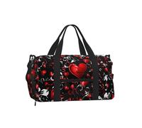 Borsone da palestra con cuore di San Valentino, per uomini e donne, borsa da viaggio romantica per San Valentino, weekend, con scomparto per scarpe, impermeabile, per sport, notte, danza, yoga, borsa