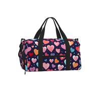 Borsone da palestra con cuore rosso e rosa per uomini e donne, romantico borsone da viaggio con scomparto per scarpe, impermeabile, per sport, notte, danza, yoga, borsa da portare con sé