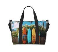 Borsone da palestra con due piccoli coniglietti carini borsone per uomo donna borsa da viaggio per la notte con scomparto per scarpe borse da allenamento, Tavola da surf Surf's Up, Taglia unica