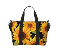 Borsone da palestra con due piccoli coniglietti carini borsone per uomo donna borsa da viaggio per la notte con scomparto per scarpe borse da allenamento, Fiori di girasole, Taglia unica, Borsone da