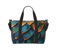 Borsone da palestra con fiori, campo erboso, per uomo e donna, borsa da viaggio per la notte con scomparto per scarpe borse da allenamento, Piume squisite, One Size, Borsone da viaggio