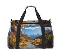 Borsone da palestra con fiori in fiore per uomo e donna borsa da notte con scomparto per scarpe borse da viaggio per allenamento, Parco nazionale di Zion, Taglia unica, Borsone da viaggio