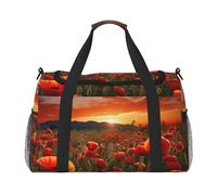 Borsone da palestra con fiori in fiore per uomo e donna borsa da notte con scomparto per scarpe borse da viaggio per allenamento, Fiori rossi., Taglia unica, Borsone da viaggio