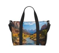 Borsone da palestra con fiori in fiore per uomo e donna, borsa da viaggio per la notte con scomparto per scarpe borse da allenamento, Parco nazionale di Zion, Taglia unica, Borsone da viaggio