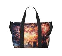 Borsone da palestra con fiori in fiore per uomo e donna, borsa da viaggio per la notte con scomparto per scarpe borse da allenamento, Bellissimi fuochi d'artificio, Taglia unica, Borsone da viaggio