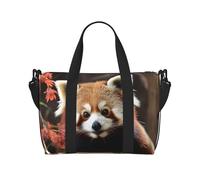 Borsone da palestra con fiori in fiore per uomo e donna, borsa da viaggio per la notte con scomparto per scarpe borse da allenamento, Panda rossi, Taglia unica, Borsone da viaggio