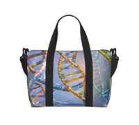 Borsone da palestra con furetto peloso per uomini e donne, borsa da viaggio per la notte con scomparto per scarpe borse da allenamento, Elica genetica del DNA, One Size, Borsone da viaggio