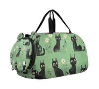 Borsone da palestra con gatti della Cornovaglia chic verde con scomparto per scarpe, grande capacità, borsa da viaggio per viaggi, sport, fitness e allenamento