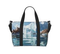 Borsone da palestra con gattino su zucca, per uomo e donna, borsa da viaggio per la notte con scomparto per scarpe, borse da allenamento, Iceberg e la sua acqua, One Size, Borsone da viaggio