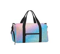 Borsone da palestra con glitter arcobaleno per uomini e donne, borsone da viaggio per weekend con scomparto per scarpe, impermeabile, per sport durante la notte, danza, yoga, borsone da portare con sé