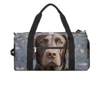 Borsone da palestra con Labrador Retriever marrone, unisex, impermeabile, da viaggio, leggera, per viaggi, sport, bianco, taglia unica