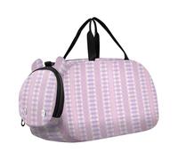 Borsone da palestra con motivo a strisce in pizzo rosa e viola, con scomparto per scarpe, leggero, per bambini, per viaggi, sport, fitness e allenamento