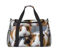 Borsone da palestra con motivo animali lemuri e fiori, per uomini e donne, borsa da notte con scomparto per scarpe, borse da viaggio per allenamento, porcellini d'India, Taglia unica, Borsone da
