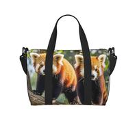 Borsone da palestra con paillettes dorate luccicanti per uomini e donne, borsa da viaggio per la notte con scomparto per scarpe borse da allenamento, Panda rossi, Taglia unica, Borsone da viaggio