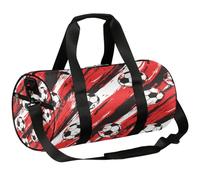 Borsone da palestra con palloni da calcio a righe rosse, borsone da allenamento, leggero, borsa da viaggio per uomo e donna (calcio), Palloni da calcio a righe rosse, 17.6(L) x 9(W) x 9(H) inch